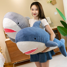 新款大号海洋动物鲨鱼毛绒玩具创意锯齿鲨鱼公仔大娃娃礼物批发