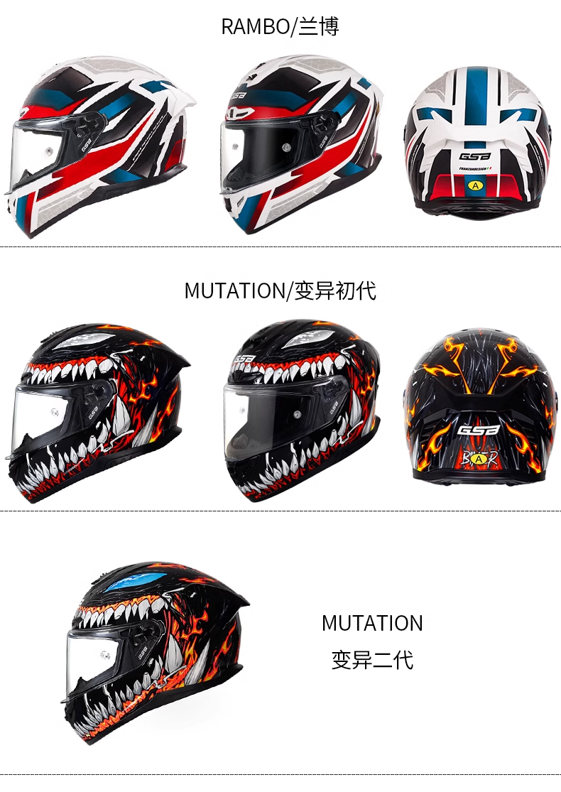 GSB Full Face Motorcycle Helmet for Men and Women GSB361GT