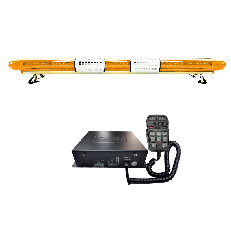 Car LED Roof Long Strip Warning Light Red and Blue Flashing Light 1.66m + Dual Horns + MP3 Siren 9400W