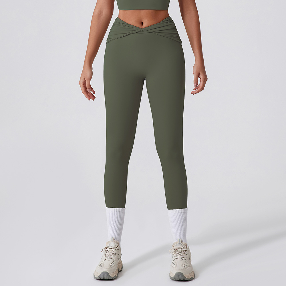 Europa y los Estados Unidos nuevos pantalones apretados rápidos y secos para mujeres torcer cintura alta y caderas pantalones deportivos para correr