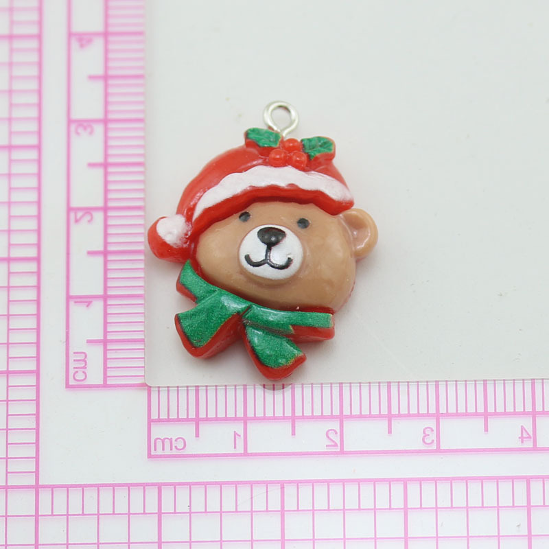 Accesorios de la joyería de bricolaje 2024 nueva resina árbol de Navidad Santa Claus muñeco de nieve SERIE DE Navidad colgante