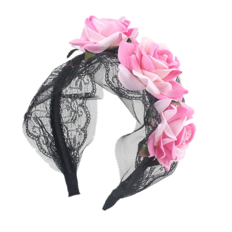 Du Xiang joyería 7cm franela Rosa flor artificial diadema Garland tocado flor eterna horquilla accesorios para el cabello