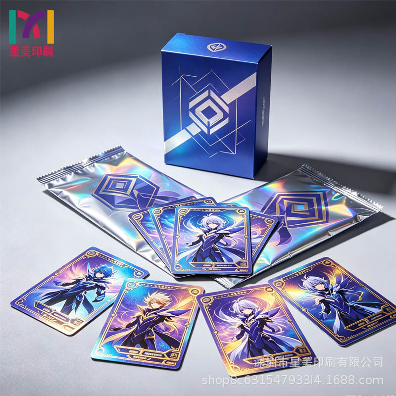 Source manufacturer of game flashcards and anime flashcards, one-stop factory processing of flashcards, laser hot stamping and lamination, customizable