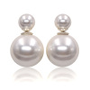 Double-sided universal hypoallergenic earrings from pearl, Korean style, internet celebrity