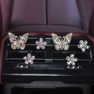 of Crystal Butterfly Flower Car: Car Perfume Aromatherapy