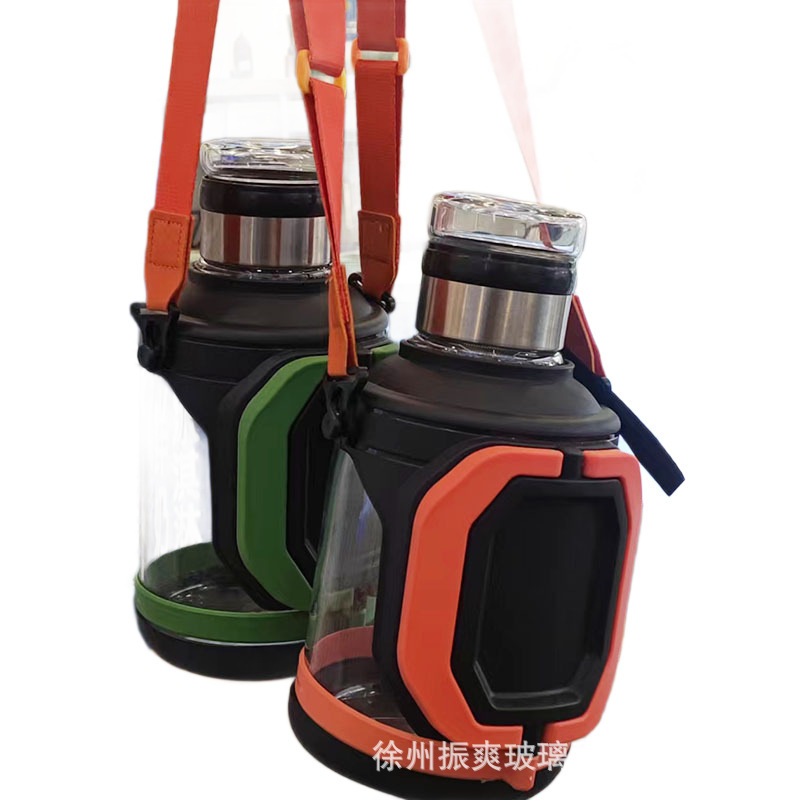 吨吨杯大容量耐高温便携水杯茶水分离背带带手柄玻璃水杯运动水壶|undefined