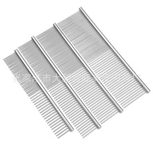 批发供应不锈钢梳子宠物美容圆柄排梳中号小号清洁工具脱毛