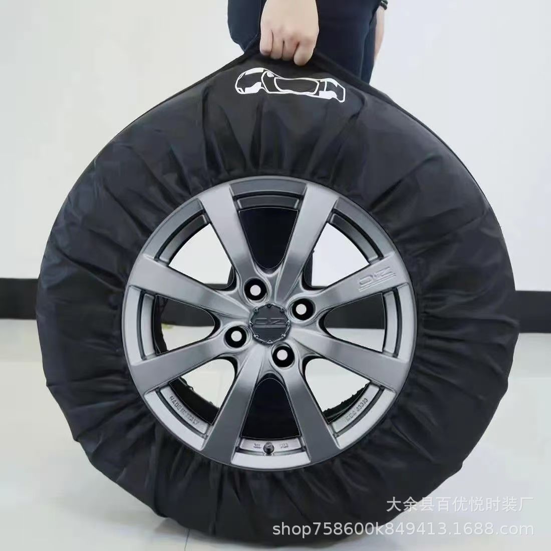 Factory Direct Sales 210D Oxford Cloth Adjustable Car Tire Cover Snow Tire Bag Spare Tire Cover Sun Protection Dust Cover
