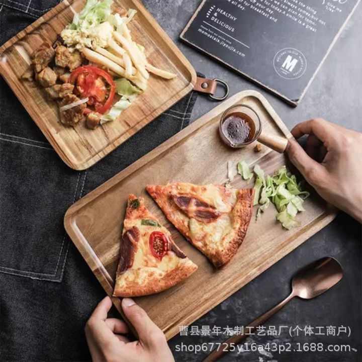 相思木托盘餐厅聚会方形熟食牛排托盘下午茶小吃点心木托盘