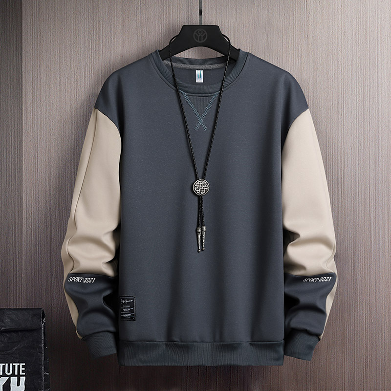 Sweatshirt men spring new men's sweatshirt spring and autumn round neck new Korean loose long sleeved bottoming T shirt men_voghion.com