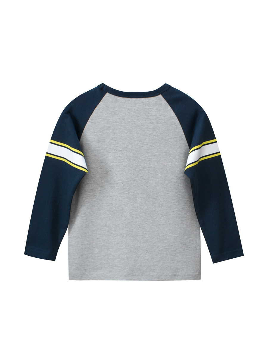 27kids ropa para niños primavera 2025 nuevo estilo raglán ropa para bebés camisa de fondo niño camiseta de manga larga cabello de una pieza