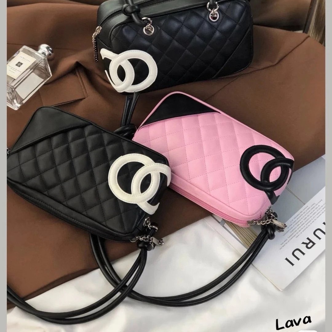 Middle Ancient Cambonbag Kangpeng Bag Camphone Bag Panda Color Contrast Underarm Bag Handbag Classic Rhomboid Women's Bag