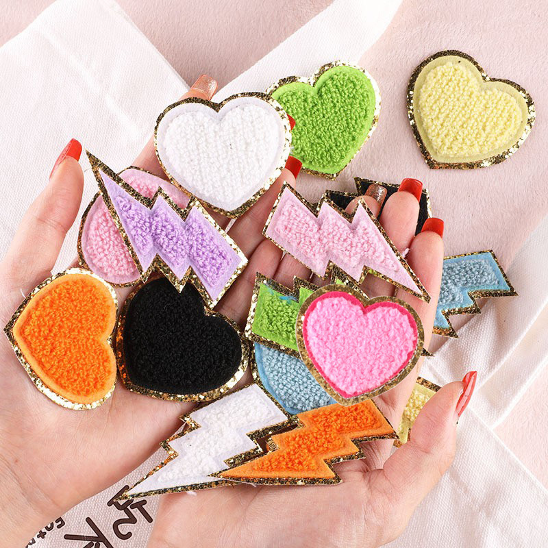 embroidery label embroidery love lightning Patches sticker clothing accessories badge cloth embroidery cloth label embroidery cloth sticker