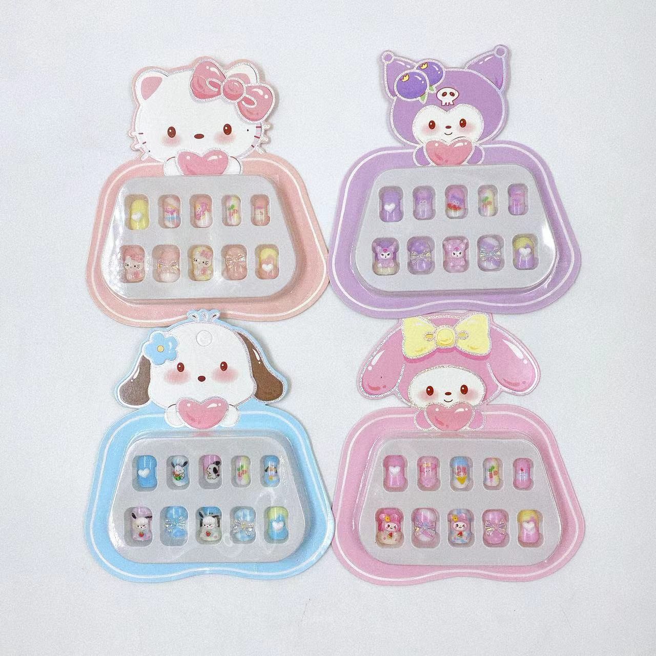 Nuevo niño usa manicura niña hecha a mano diy dibujos animados desmontables piezas de manicura tridimensionales juguetes lindos al por mayor