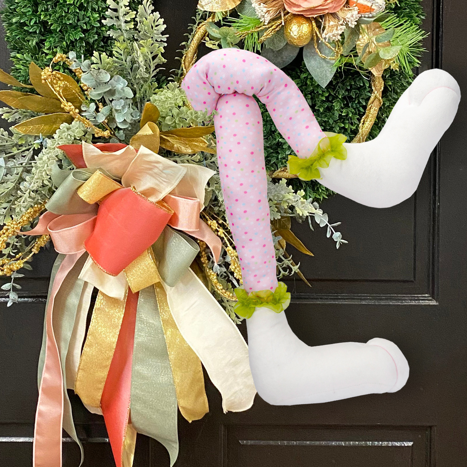 Nuevos productos de Pascua conejo de piernas largas manchas troncos de árbol DIY ramo de flores doblables decorativos hechos a mano