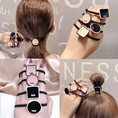 韓式ins東大門時尚字母發繩簡約復古圓形發圈女式扎頭髮皮筋頭繩