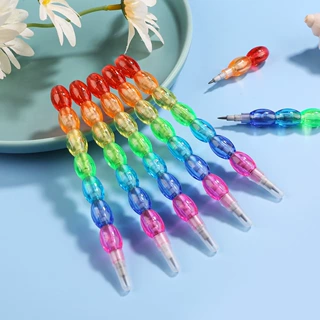 创意文具糖葫芦珠子趣味下蛋笔多彩免削积木铅笔子弹笔学生奖品