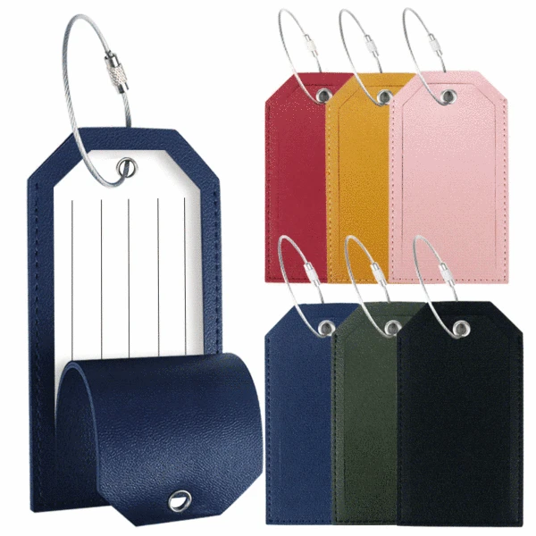 Custom lanyard leather check label leather boarding pass custom send signature inside paper pu luggage tag OEM