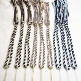 藏式手搓棉线手把件绳粗款项链绳把件绳手玩件民族风手工编织爆款