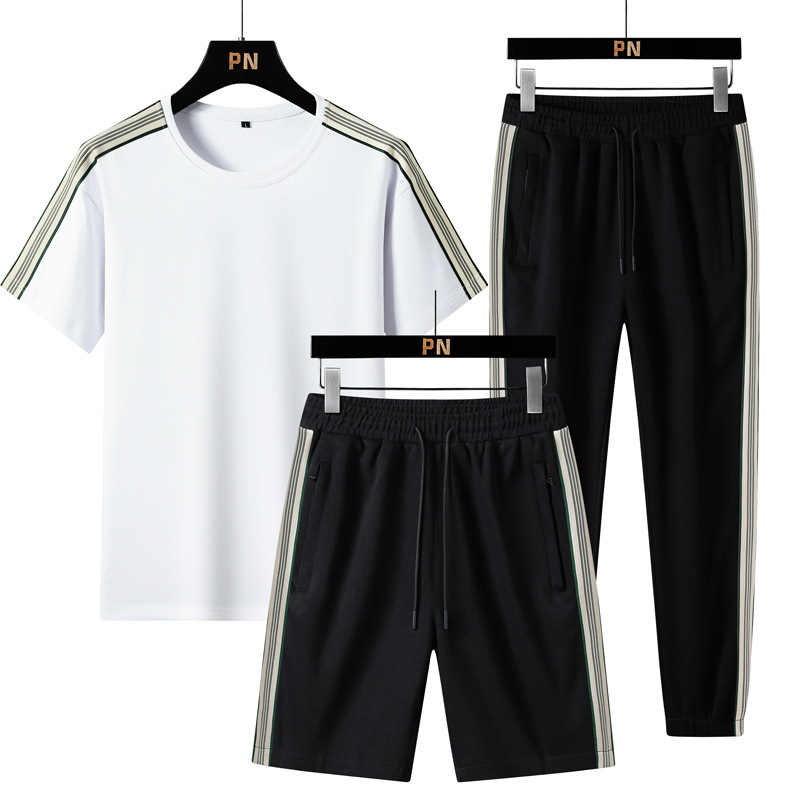 Verano nuevo estilo suelto tendencia hombre estilo Hong Kong camiseta de manga corta deporte de dos piezas marca de moda traje casual hombres y mujeres