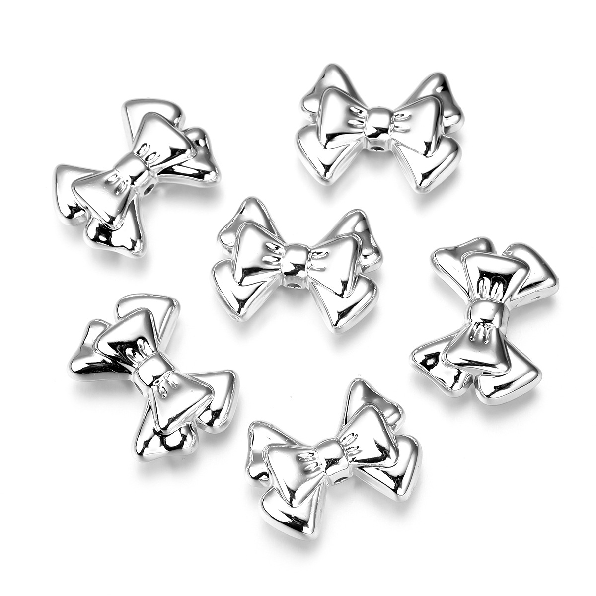 35g Weight Beads Jewelry Making Type DIY Jewelry Accessories Classification 10 PCS/Package Quantity Acrylic Material Bow Knot Pattern Plating Design Sweet, Simple Style Style 10 PCS/Package Arylic Bow Knot DIY Jewelry Accessories Beads 11