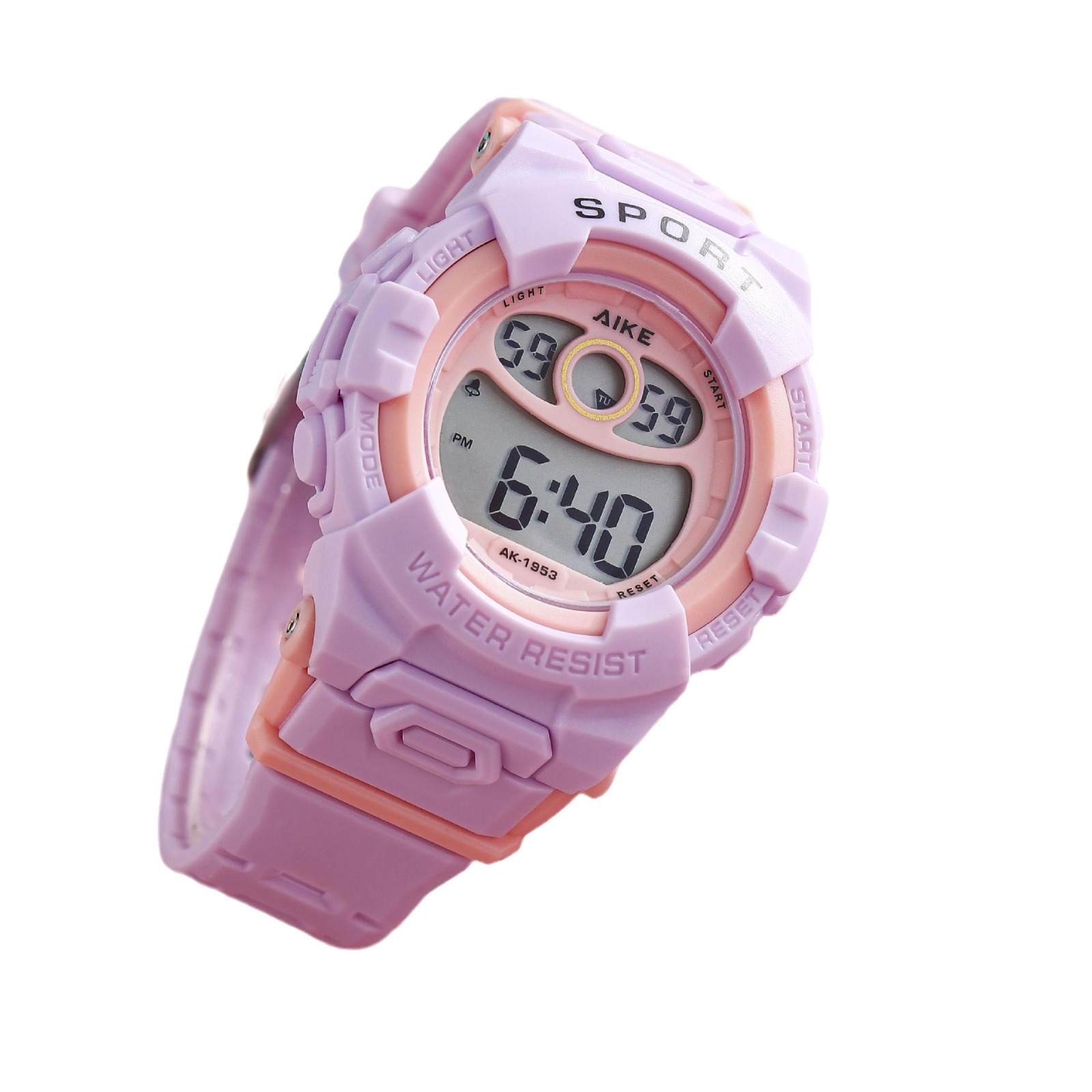 Macaron tendencia reloj electrónico esfera grande escuela secundaria y secundaria multifuncional reloj deportivo de luz nocturna impermeable al aire libre