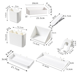 Round hole hole board accessories 16 hole spacing hook pendant parts box suit study storage rack wall shelf tray