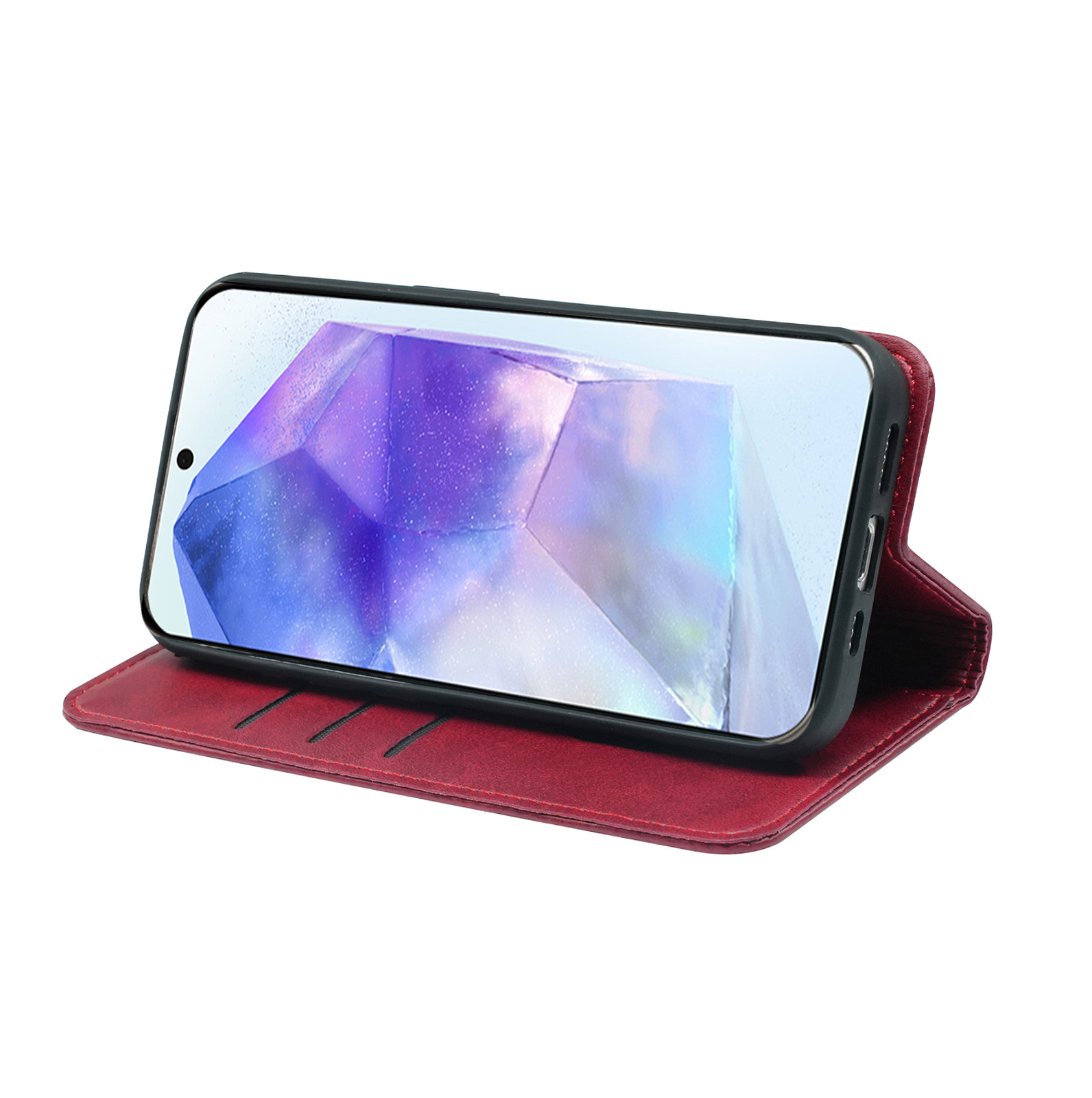 Leather Flip Cover For Samsung Galaxy A25e A16 A15 Stand Case_voghion.com