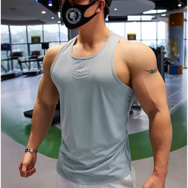 Summer lightweight quick-dry sports vest for men, sleeveless T-shirt, breathable tank top for running, fitness, and training, high-elasticity vest