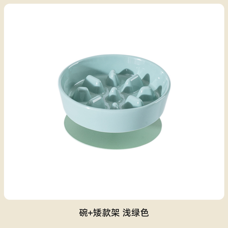 Cerámica para mascotas cuenco de comida lenta para proteger la columna vertebral cervical cuenco de gato plato de comida para gatos anti-asfixia cuenco de alimentos para gatos para perros y perros tazón de comida para perros