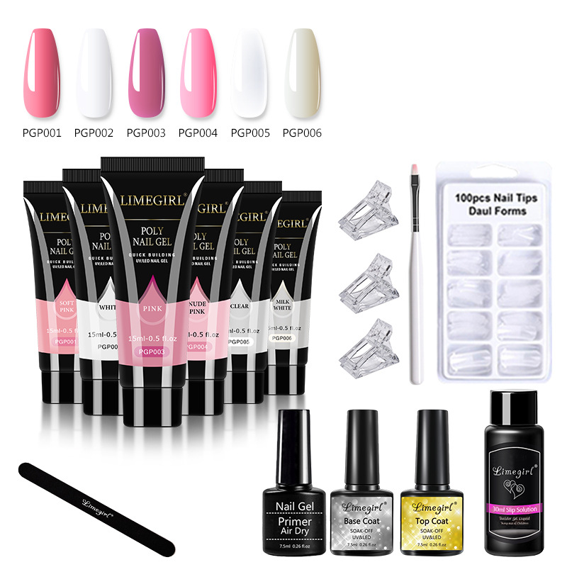 Set de Gel de Extensión Transfronterizo, Molde de Uñas sin Bandeja de Papel, Uñas de Gel de Extensión Rápida, Uñas de Extensión de Cristal para Fototerapia
