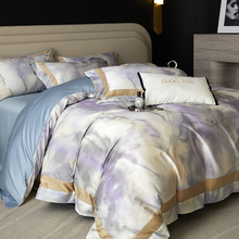 100S新疆长绒棉四件套 美式田园风花卉数码印花全棉纯棉被套床品