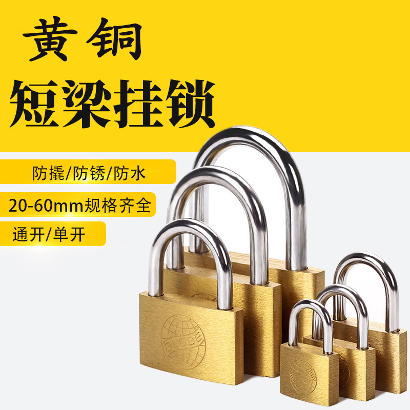 地球铜挂锁 小锁头 铜锁 小锁头 箱锁 柜门锁20 25 30 40 50 60mm