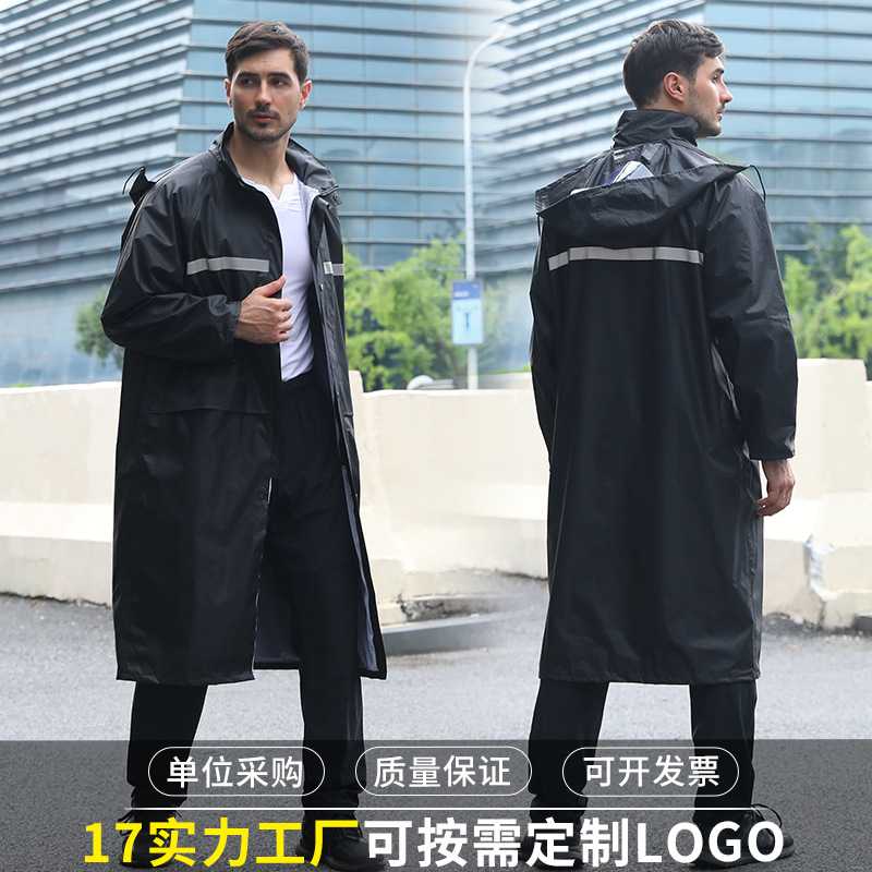 厂家批发牛津布pvc户外劳保双层加厚成人男女连体反光风雨衣防雨