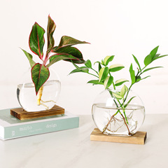 デスクトップガラス水耕栽培植物花瓶ドライ花装飾花器オフィスリビングルーム本デスクトップ花挿し容器置物