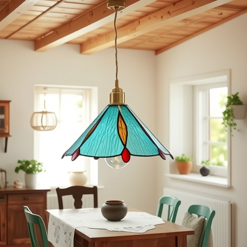 Handmade Retro Brass Glass Lamps Bedroom B&B Decoration Small Chandelier Crafts