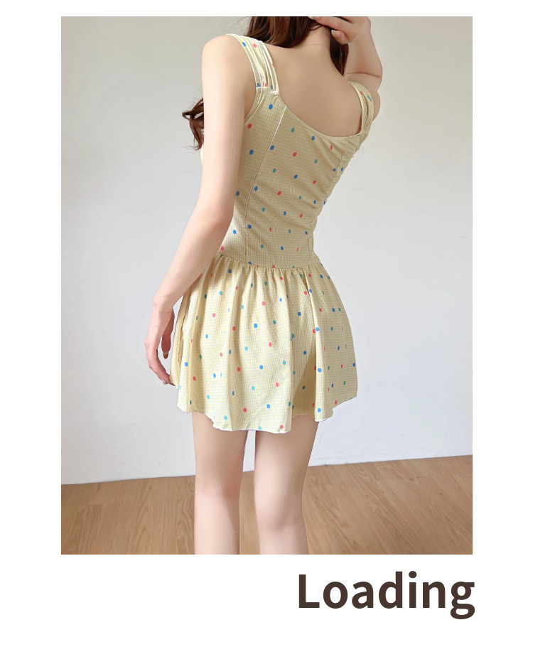 GraceChic 2025 Neuer hochwertiger gelber zweiteiliger Badeanzug im Rockstil für Damen – Bauchkontrolle, figurformend, für kleine Oberweite, konservativ, ideal für den Urlaub_voghion.com