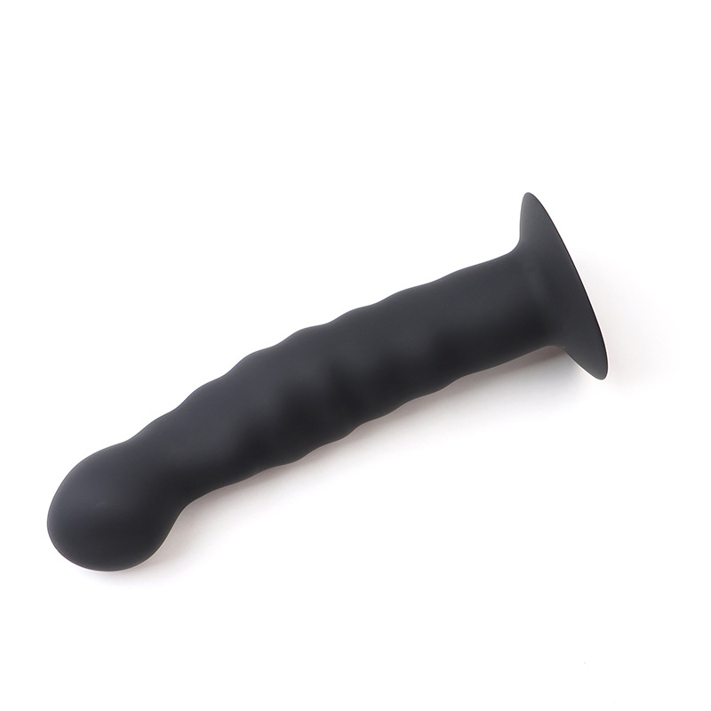 Silicone Anal Plug with Suction Cup Base, Manual Control, Black — detail image 9