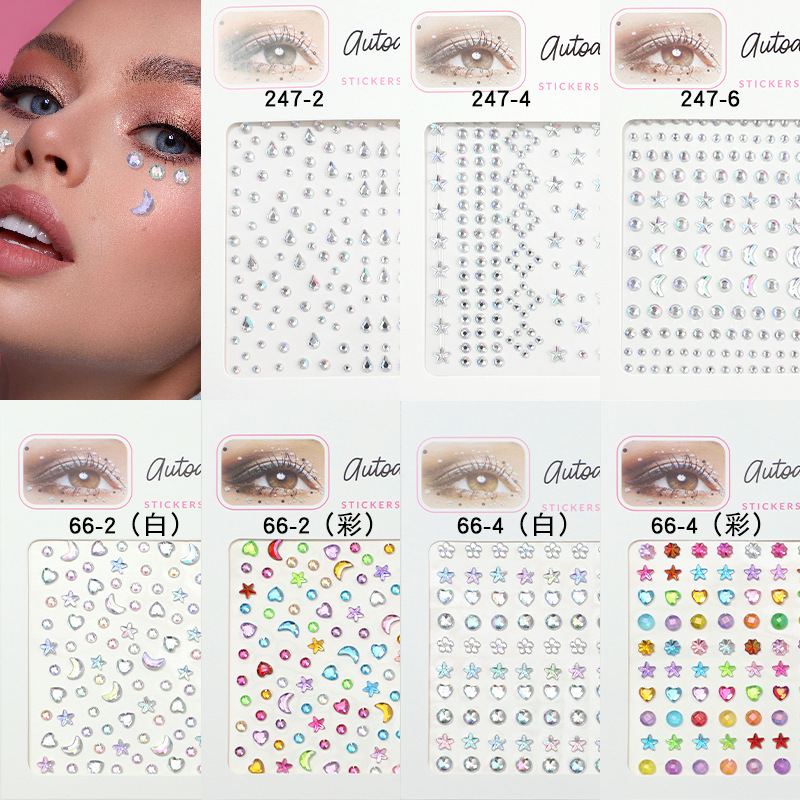 Manufacturer Customizes Acrylic Diamond Stickers, Pearl Stickers, Facial Stickers, Children's Stage Makeup Decoration Eye Stickers, and Nail Art Manufacturer Customizes Acrylic Diamond Stickers, Pearl Stickers, Facial Stickers, Children's Stage Makeup Decoration Eye Stickers, and Nail Art