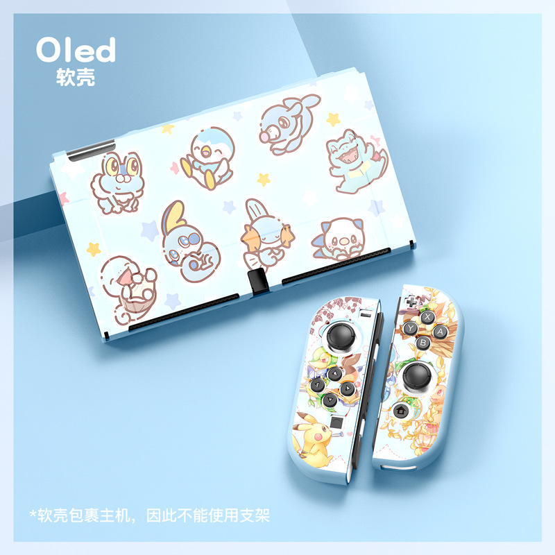 Monstruo naranja Nintendo switch oled cáscara suave tpu funda protectora de silicona dividida ns2 Pokémon