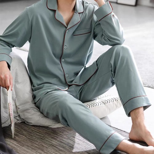 2025 Sleepwear Men's High-Value Long Sleeve Long Pants Plus Size Youth Student Homewear Suit