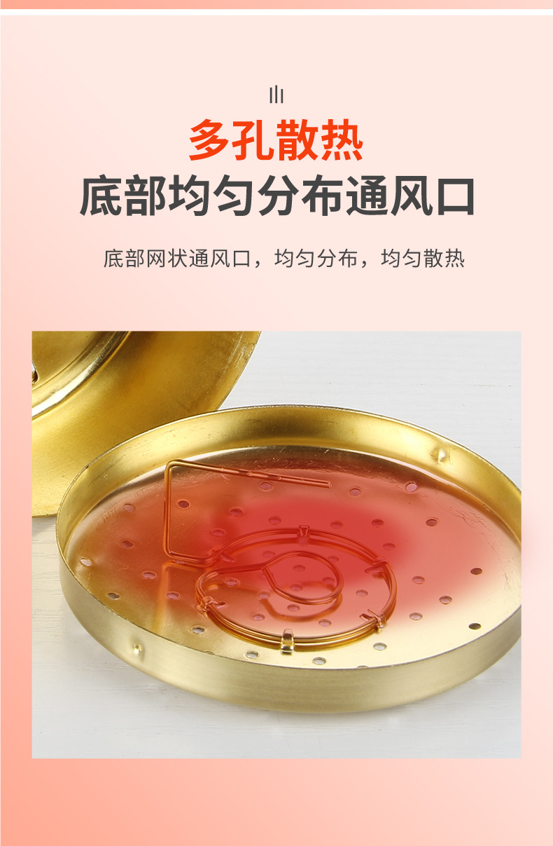 Portable Copper Moxibustion Box Thickened Pure Copper Warming Moxa Burner Single Hole 80mm 40mm 80g quality and texture