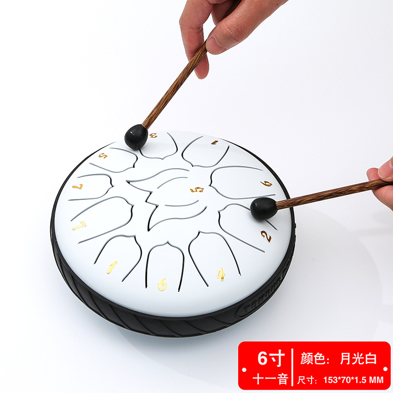 Fabricante fuente de 6 pulgadas 8 tonos 11 tonos instrumentos musicales tambor etéreo color vacío tambor sánscrito olvidar el polvo tambor olvidar la preocupación tambor Lotus