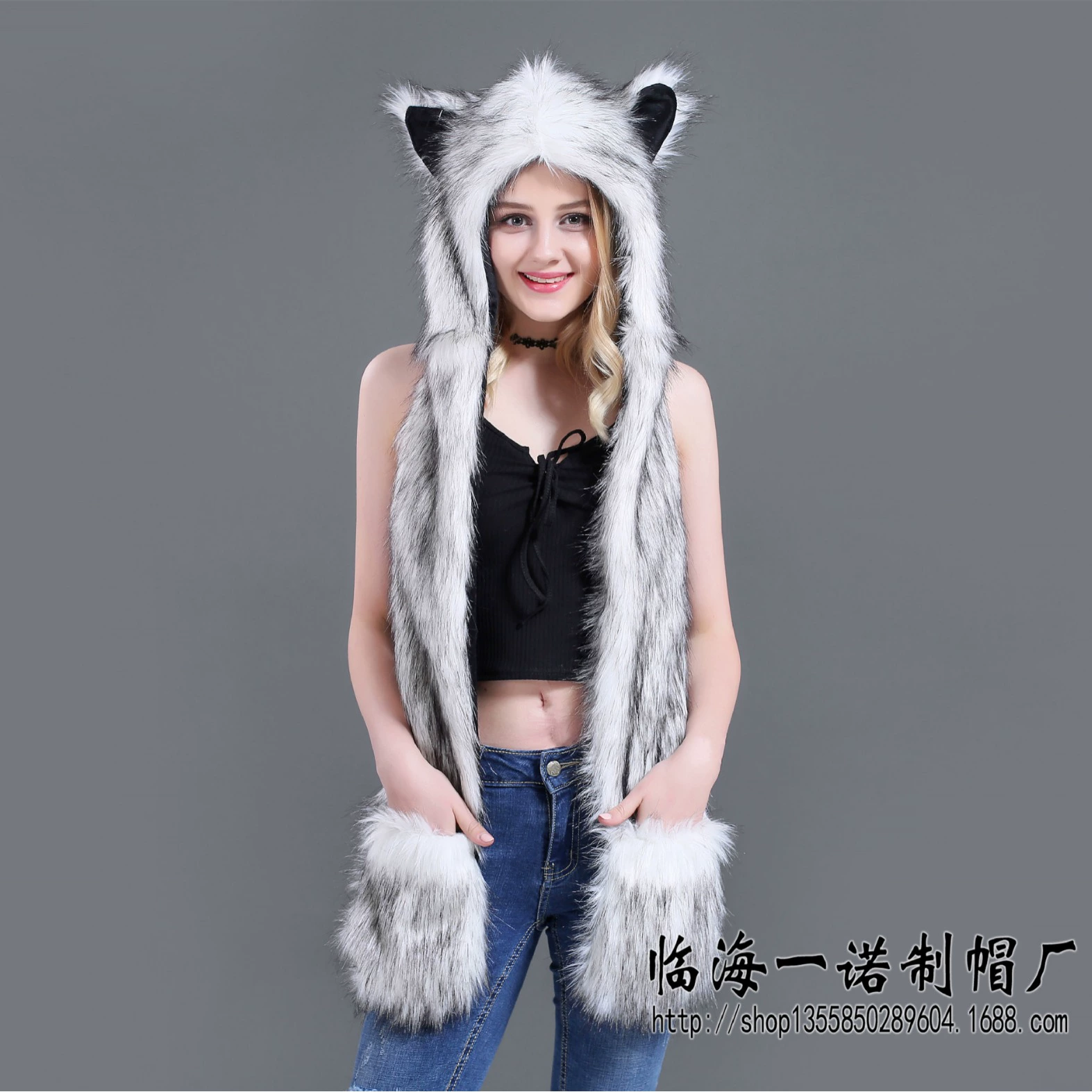 Winter Cartoon Hat, Scarf & Gloves Set (Speed Tong) — One Size, Multiple Animal Styles