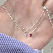 S925纯银迷你爱心项链女简约设计小众高级感锁骨链配饰网红爆款潮