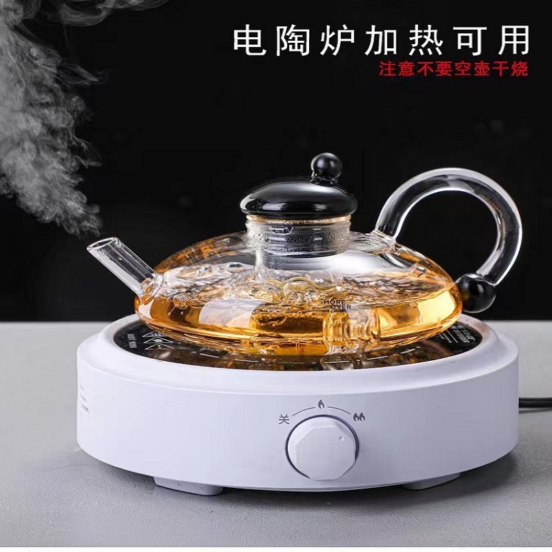 Nueva cola del ratón café olla de vidrio borosilicato mano café olla compartir alta temperatura resistente vidrio flor tetera 600