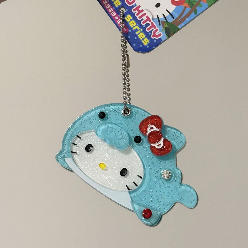 ハローキティミラー、アンティークスタイル、かわいくて見栄えの良い、ポータブルガールハートペンダント、手持ち化粧鏡|undefined