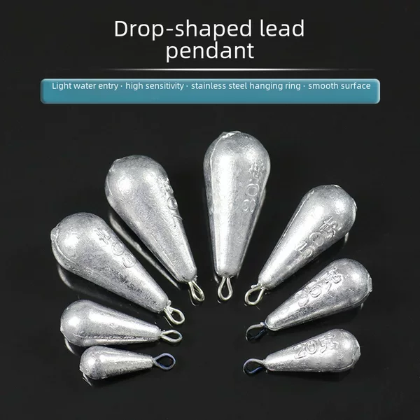 Cross-border fishing gear accessories with ring drop-shaped lead pendant outdoor fishing supplies manufacturers wholesale fishing drop drop-shaped lead pendant