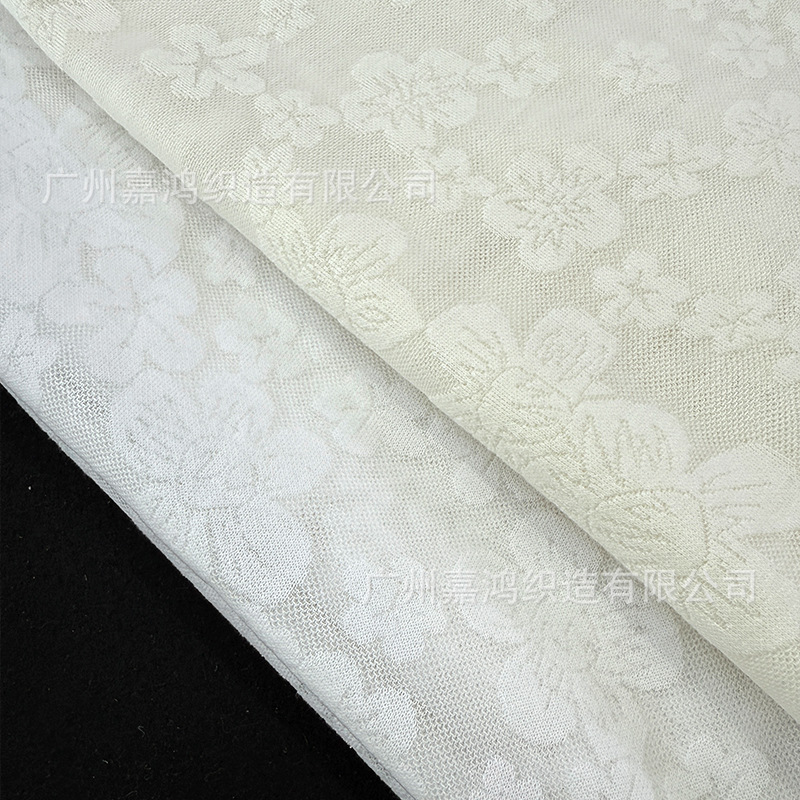 Tejido de encaje elástico de poliamonio tamaño de tela jacquard de ciruela tela de ropa de mujer blusa tela camisa