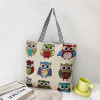 Fashionable retro shopping bag, city style, with embroidery, wholesale